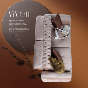 Luxury Velvet Chesterfield <b>Sofa</b> Deep Button Tufted Upholstered Couch Elegant Classic Oval Shape Metal Legs Living Room <b>Hotel</b> - Product Image 3