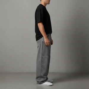 Pantalones Cargo Grises para Hombre con Logotipo de Llama en el Bolsillo Derecho, Cintura Alta, Estilo Casual, Lavado a la Piedra, para Otoño - Product Image 6