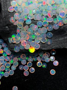 Opales naturelles ovales cabochons polies multi-éclats, pierres précieuses en vrac d'Éthiopie, 3-5 mm, 1 carat, pour la fabrication de bijoux - Product Image 4
