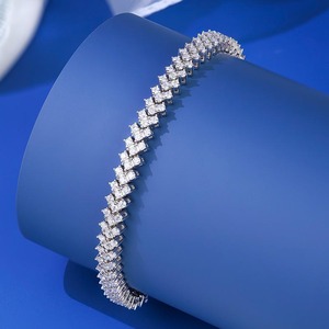 Premium Quality 925 Silver Oval Cut Moissanite Claw Setting Luxury Tennis Chain Bracelet Ins Niche <b>Love</b> Simple Temperament - Product Image 5