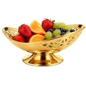 Plat de service ovale en laiton fait main tendance, poli doré, pour la cuisine, la table à manger, les plats de service - Product Image 1