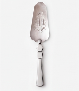 Cuchillo para Pastel de Acero Inoxidable con Diseño de Logotipo en Relieve, Forma Irregular, Antiadherente, Apto para Lavavajillas, para Decoración de Pasteles y Fiestas - Product Image 1