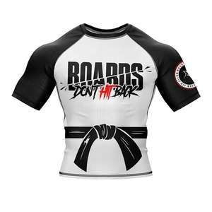 Custom Short Sleeve BJJ Rash Guard Men's Compression Shirt MMA Jiu Jitsu Grappling Top Professional Athletic Gym Training Wear - Product Image 1