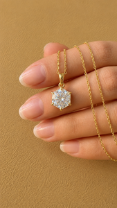 2 Carat 14K <b>Solid</b> <b>Gold</b> Hexagon Cut Lab Grown Diamond <b>Pendant</b> for Women | Minimalist Necklace Charm | Custom Fine Jewelry - Product Image 2