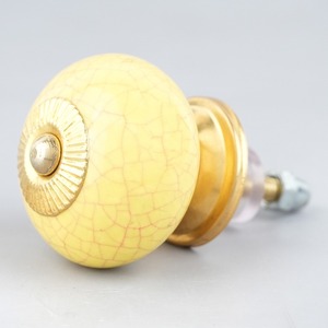 Modern Yellow-Pink Crackle Ceramic Cabinet <b>Dresser</b> <b>Knobs</b> <b>for</b> Kitchen Living Room Furniture Wardrobe Closet Drawer Decorative - Product Image 1