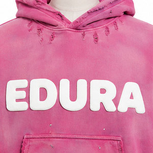 Sweat à capuche vintage délavé pour homme, coupe classique, effet soleil, en molleton polyester/coton, avec fermeture éclair, respirant, style streetwear - Product Image 5