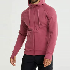 เสื้อแจ็คเก็ตวิ่งออกกำลังกายผ้าฟลีซสีพื้นแบบสลิมฟิตสำหรับผู้ชาย มีซิปและกระเป๋า พร้อมลายพิมพ์ดิจิทัล ขายส่ง - Product Image 2