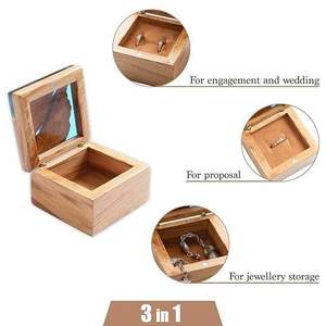 Luxury epoxy and wood <b>ring</b> box Cute resin <b>engagement</b> <b>ring</b> <b>holder</b> Compact personalized <b>ring</b> case for gift By HAND MADE CRAFT - Product Image 4