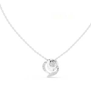 Deslumbrante Collar de Diamantes Cultivados en Laboratorio con Acento Floral en Oro Blanco de 14K, Elegancia Moderna, Joyería Fina - Product Image 3