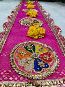 Custom Handmade Gota Patti Table Runner for Table Decor Wedding Banquet Centerpiece Diwali Housewarming Haldi Mehndi Decor - Product Image 6