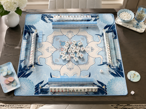 Tapis de Mahjong pliable moderne américain Blue Crane au design original, 33x33 pouces, 3 mm, avec dos antidérapant en caoutchouc, tapis de table imprimé sur mesure - Product Image 2