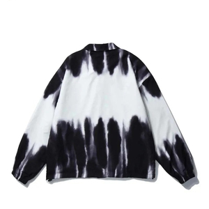 Chemise-veste en coton tie-dye pour homme, coupe décontractée, col rabattu, couleur dégradée, manches longues, vêtement d'extérieur pour le printemps - Product Image 2
