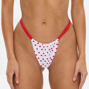 Ensemble bikini 3 pièces écologique pour filles, couleur unie, taille haute, avec armatures, détail ceinture, décolleté plongeant, logo sur le bas, pour la plage - Product Image 3