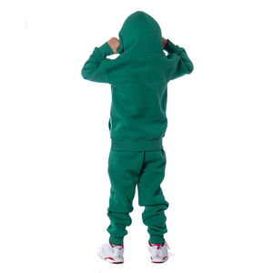 Conjunto de sudadera con capucha roja y pantalones deportivos para niños, ropa informal de otoño de manga larga de color sólido - Product Image 4
