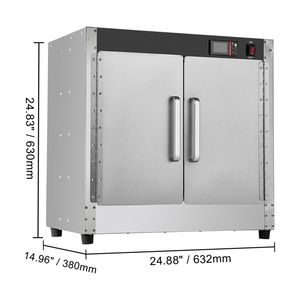 Scaldavivande professionale a 4 livelli in acciaio inox con doppia porta, regolazione manuale della temperatura, ripiani regolabili e 4 vaschette per acqua, ideale per concessioni - Product Image 5