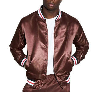 Chaqueta Varsity de Satén de Invierno, Estilo Urbano, Tallas Grandes, Diseño Personalizado con Nombre y Número del Equipo, Impermeable, Transpirable y Bordada - Product Image 1