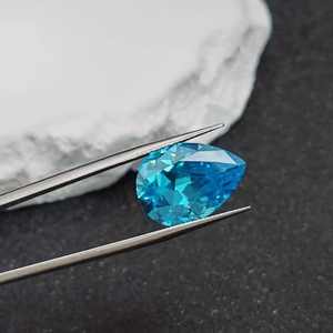 Piedra Preciosa de Aguamarina en Forma de Pera, Facetada, Corte Lágrima Natural, Piedra Suelta de Aguamarina, Varios Tamaños, Joyería - Product Image 4