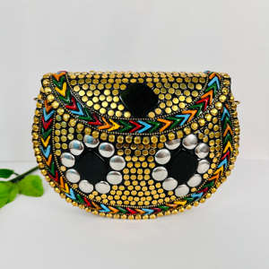 Modern Elegant Antique <b>Gold</b>-Plated Aluminium Mosaic <b>Clutch</b> Sling Bag Vintage Style Polished Customized Evening Crossbody Purse - Product Image 6