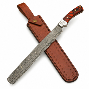 Burraq Custom Handmade Damascus Steel Forged Slicing <b>Knife</b> 15 Resin Handle High-Polish Finish Dishwasher <b>Safe</b> Right Hand Modern - Product Image 6