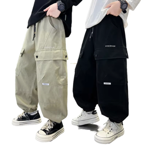 Pantalon cargo pour bébés garçons, nouveau-né et tout-petit, en coton respirant, style décontracté élégant, vente en gros printemps, ODM - Product Image 1