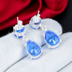 Tanzanite Gemstone Drop <b>Earrings</b> 925 Sterling <b>Silver</b> Pear Cut Handmade <b>Dangle</b> <b>Earrings</b> Elegant Jewelry Gift for Women - Product Image 2