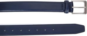 Cinturón Formal de Cuero Genuino Azul Marino, Hebilla Rectangular Plateada, Color Sólido, Duradero, 3.5 cm de Ancho - Product Image 5