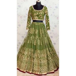 FILET ATTRACTIF SEQUENCE TRAVAIL LEHENGA CHOLI AVEC DUPATTA PERROQUET VERT - Product Image 6