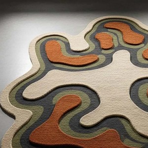 Contemporary Abstract Hand Tufted Wool Carpet Irregular Shape Area Rug Modern Artistic <b>Floor</b> Mat Living Room Bedroom Home Decor - Product Image 5