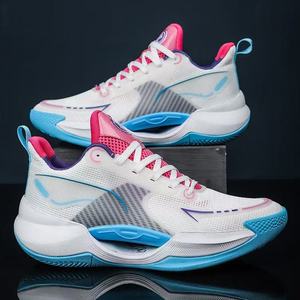 Chaussures de basket-ball en maille blanches à rayures rouges, respirantes, baskets de sport pour hommes, légères, amortissantes, antidérapantes, chaussures de course - Product Image 4