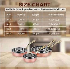 Wholesale Prices Serveware <b>and</b> Tableware Hotel Restaurant Steel Copper Hammered Fry Sauce <b>Pan</b> with Long Brass Handle - Product Image 4
