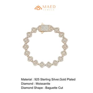 Bracelet en Moissanite Plaqué Or 18K, Bijou Tendance, Bracelet à Maillons Floraux pour Femmes et Hommes, Cadeau Élégant, Bijoux Fins, Styles New York - Product Image 6