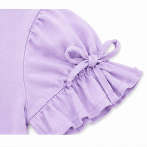 Camiseta de Punto de Manga Corta con Cuello Redondo para Niñas, Moda Infantil, Tela Suave, Ropa de Verano, Venta al Por Mayor - Product Image 4