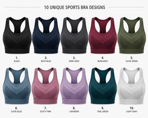 Women's Navy <b>Blue</b> Racerback Sports <b>Bra</b> High Support Seamless Breathable Mesh Panels Quick Dry Eco-Friendly Lightweight Yoga - Product Image 6