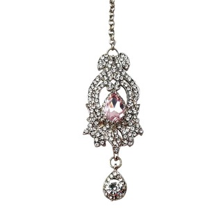 Pendentif de cheveux vintage en strass Maangtikka avec cristal rose en forme de goutte pour les occasions de mariage et de mariée - Product Image 3