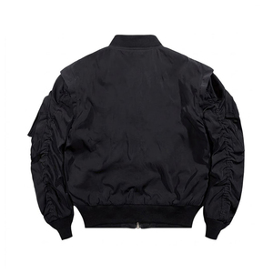 Men's Casual Soft Shell Waterproof Techwear Bomber Jacket Polyester Techwear Jacket Zipper Closure Front Logo Techwear Jacket - Product Image 2