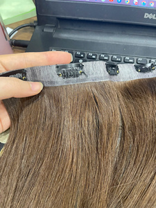 Extensiones de cabello con clip sin costuras, muy vendidas, 100% cabello humano vietnamita, negro natural - Product Image 5