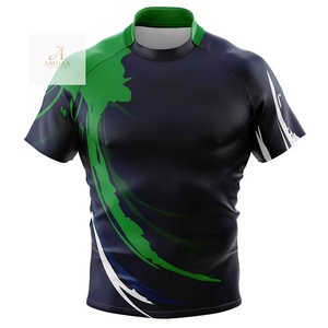 Jersey de Rugby con Diseño de Impresión Digital Personalizada Más Vendido, Jersey de Rugby con Cuello Redondo y Servicio OEM Personalizado - Product Image 1
