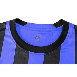 Unisex Blue Soccer Jersey Set Short Sleeve Crew Neck Moisture Wicking 100% Polyester Black Shorts Elastic Waist Regular Front - Product Image 6