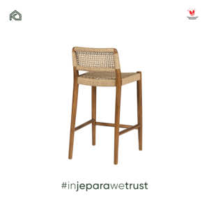 Wholesale Solid Teak <b>Wood</b> Handmade Custom Size Luxury Minimalist Strong Counter Height Bar <b>Stool</b> for Hotel Dining Outdoor Use - Product Image 5