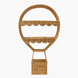 Balloon Shape Rattan Wall <b>Shelf</b> Whimsical Display <b>Shelf</b> Handwoven Storage <b>Shelf</b> Creative Wall <b>Organizer</b> <b>Shelf</b> For Kids Area - Product Image 1