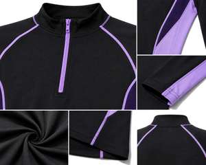 Custom Sublimation Women's 3 Piece Breathable Rash Guard <b>Swimsuit</b> <b>Long</b> <b>Sleeve</b> Protection Swimwear Sports Bra Shorts UPF50 Quick - Product Image 5
