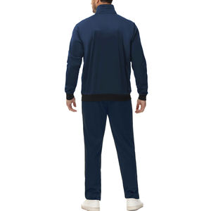Ensemble de survêtement pour homme avec fermeture éclair, col montant, vêtements de sport, jogging, fitness, hiver, avec poches latérales doubles - Product Image 4