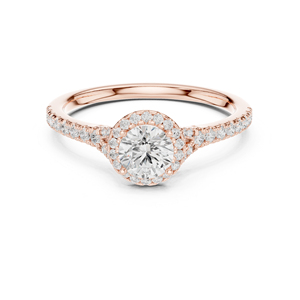 แหวนทองคำขาว 14K ประดับเพชรทรงกลมเพาะเลี้ยงในห้องปฏิบัติการสำหรับผู้หญิง สวมใส่ได้ในที่ทำงาน |   เพชรที่เพิ่งเพาะเลี้ยง - Product Image 2