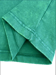 Camiseta Oversize de Algodón Verde Liso para Hombre, Manga Corta, Cuello Redondo, Estilo Casual Urbano, Teñido Liso, Ajuste Jersey - Product Image 4