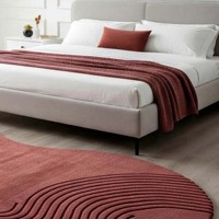 Moderner Roter Abstrakter Teppich Unregelmäßige Form Handgetufteter Teppich 3D-Textur Minimalistischer Designer-Teppich für Wohnzimmer Schlafzimmer Dekoration