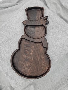 Plateau de Noël moderne, plateau de Noël minimaliste, plateau de Noël de luxe, plateau en bois haut de gamme, plateau en bois pour les fêtes, plateau en bois festif - Product Image 2