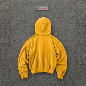 Vente en gros Sweat à capuche jaune oversize zippé coupe classique motif à pois imprimé style décontracté pour l'automne en tissu tricoté 100% coton - Product Image 6