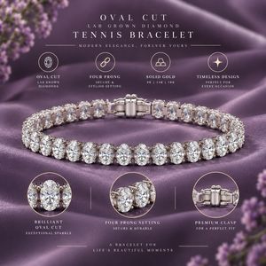 สร้อยข้อมือเพชรทรงรีเพาะเลี้ยงในห้องปฏิบัติการ 9K 14K 18K |   สร้อยข้อมือโซ่สี่ง่าม ทองคำแท้ เครื่องประดับชั้นดี สง่างาม นิรันดร์ - Product Image 5