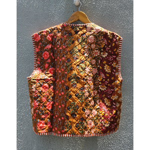 เสื้อแจ็คเก็ตผ้าฝ้ายเย็บมือลายดอกไม้สไตล์วินเทจสำหรับผู้หญิง ตกแต่งด้วยผ้าลายทางแบบแพทช์เวิร์ค น้ำหนักเบา สไตล์โบฮีเมียน เหมาะสำหรับใส่ในฤดูร้อน เป็นของขวัญสำหรับเธอ - Product Image 6