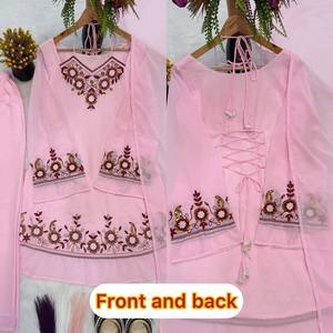 Pink Cotton Quick Dry Regular Fit <b>Kurta</b> Set Women <b>Indian</b> Pakistani Salwar Suit Ethnic Party Wedding Wear - Product Image 6